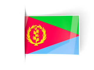 Naklejka premium Square label with flag of eritrea