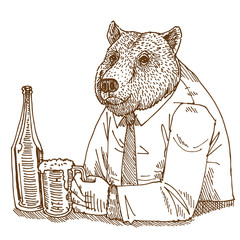Bear drink beer