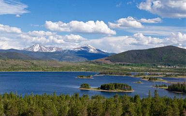 View of mountains and water; near Frisco, Colorado