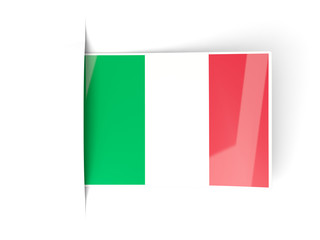 Fototapeta premium Square label with flag of italy