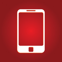 I Phone Icon On Isolated Red Background