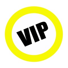 VIP black stamp text on white