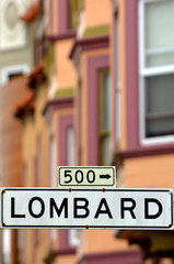 Lombard St - Street sign  in San Francisco CA