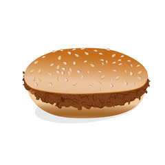 hamburger, plain, vector