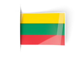 Square label with flag of lithuania