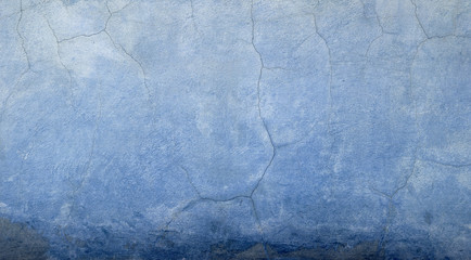 Naklejka premium Vintage dark blue tone Cement wall with crack texture 