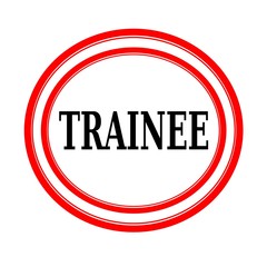 TRAINEE black stamp text on white backgroud