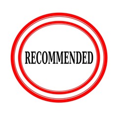 RECOMMENDED black stamp text on white backgroud
