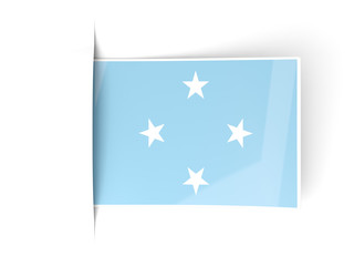 Square label with flag of micronesia