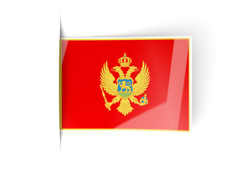 Square label with flag of montenegro