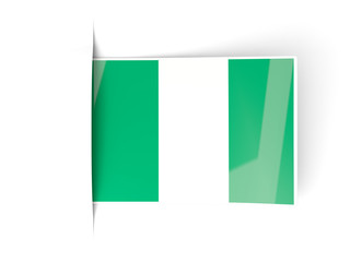 Square label with flag of nigeria