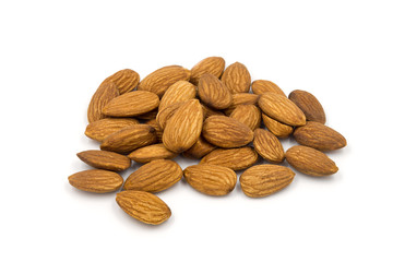 Almond on white background.