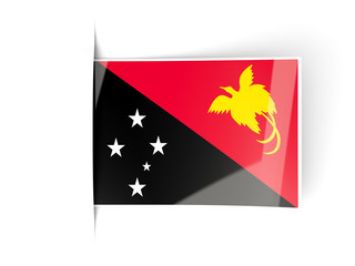 Square label with flag of papua new guinea