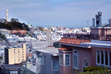  Coit Tower as view from Lombard Street in San Francisco - CA © Rafael Ben-Ari