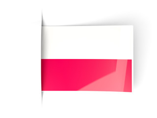 Square label with flag of poland