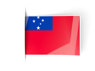 Square label with flag of samoa