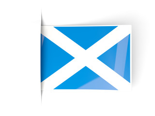 Square label with flag of scotland