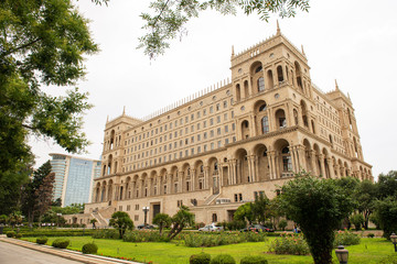 Baku - Jule 9, 2015: Government House on jule 9 in Azerbaijan, Baku. Government House is a gothic-style building in Baku