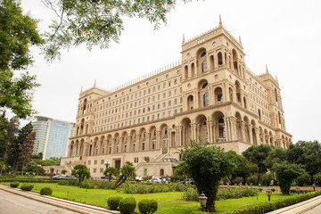 Baku - Jule 9, 2015: Government House on jule 9 in Azerbaijan, Baku. Government House is a gothic-style building in Baku