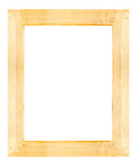 Light wooden frame isolated on white background