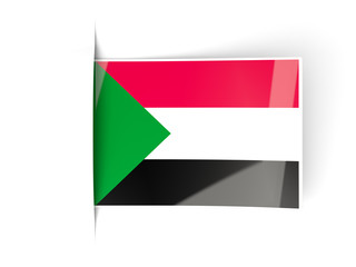 Square label with flag of sudan