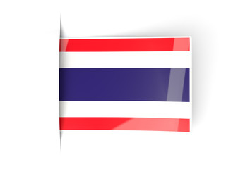 Square label with flag of thailand
