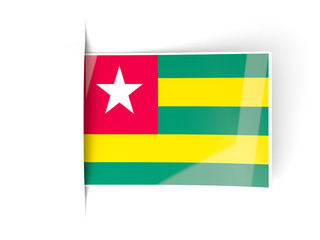 Square label with flag of togo