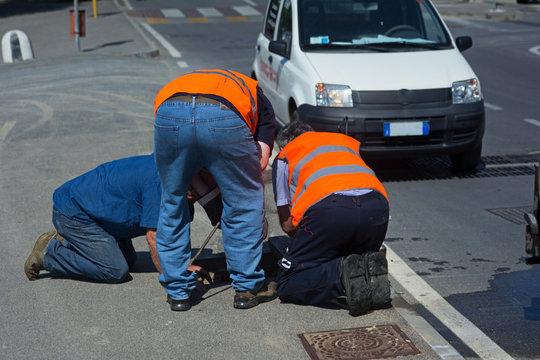 Operai al lavoro - Lavori stradali