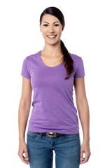 Fototapeta premium Smiling woman posing camera.
