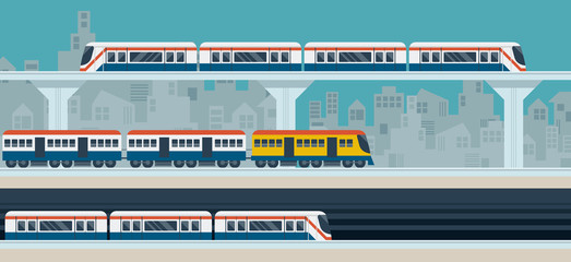 Train, Sky Train, Subway, Illustration Icons Objects - 87057196