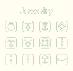 Set of jewelry simple icons