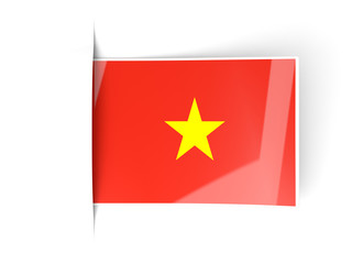 Square label with flag of vietnam