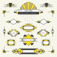 Art Deco Style Line and Geometric Labels and Badges