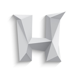 Vector illustration of 3d letter H on white background.