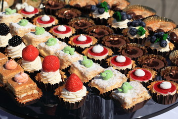 desserts and sweets on the table. catering