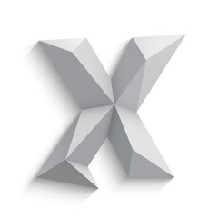 Vector illustration of 3d letter X on white background.