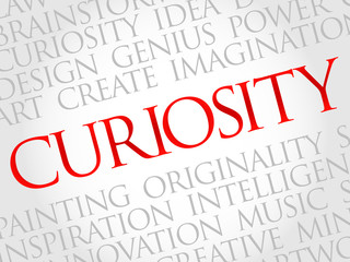 Curiosity word cloud, business concept