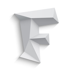 Vector illustration of 3d letter F on white background.