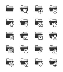 Folder icon on White Background - Vector Illustration