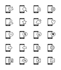 Mobile Device icon on White Background - Vector Illustration