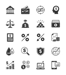 Business Finance icon on White Background - Vector Illustration
