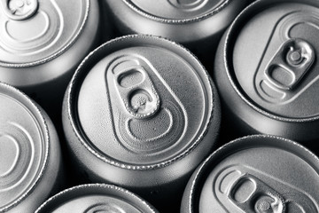 Group of an aluminum can of soda