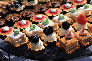 desserts and sweets on the table. catering