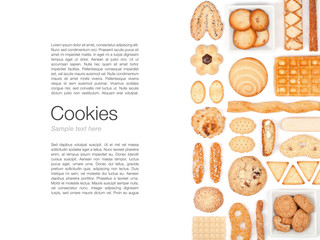 cookies and biscuits on white background