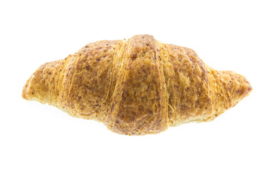 whole wheat croissant isolated on white