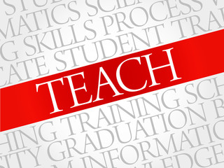 TEACH word cloud, education concept