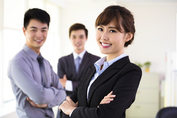 successful young business team standing in office