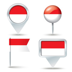 Map pins with flag of Monaco