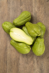 The chayote (Sechium edule) is a vegetable native to south ameri