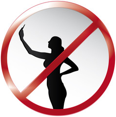 No selfie, prohibited sign